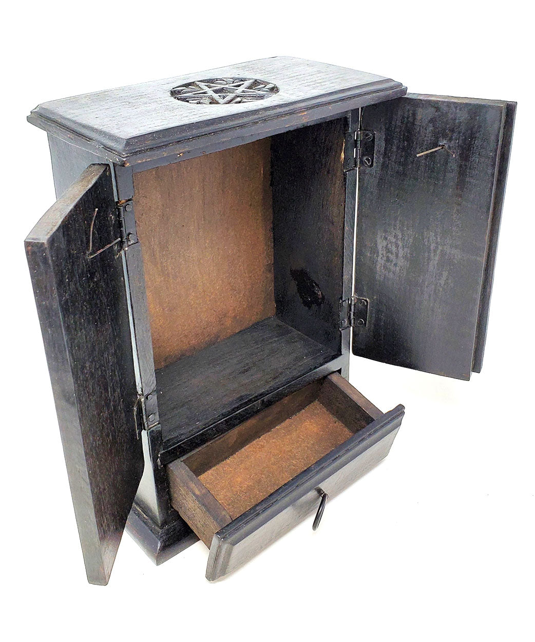 Pentagram Wooden Cupboard - Black
