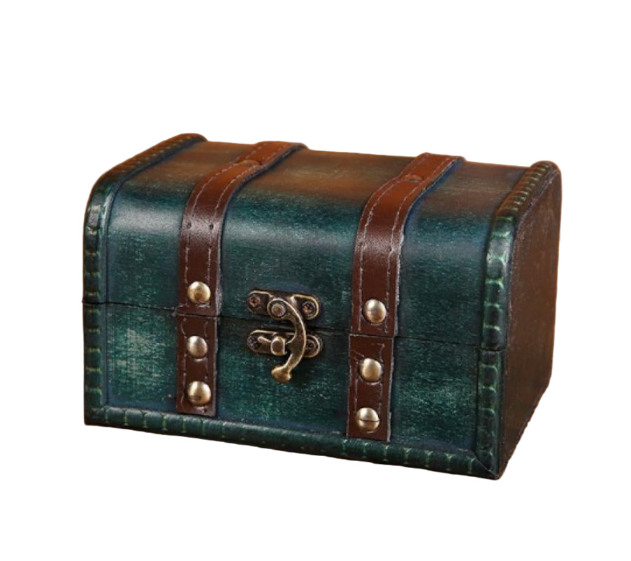 Wooden Chest Storage Box Green