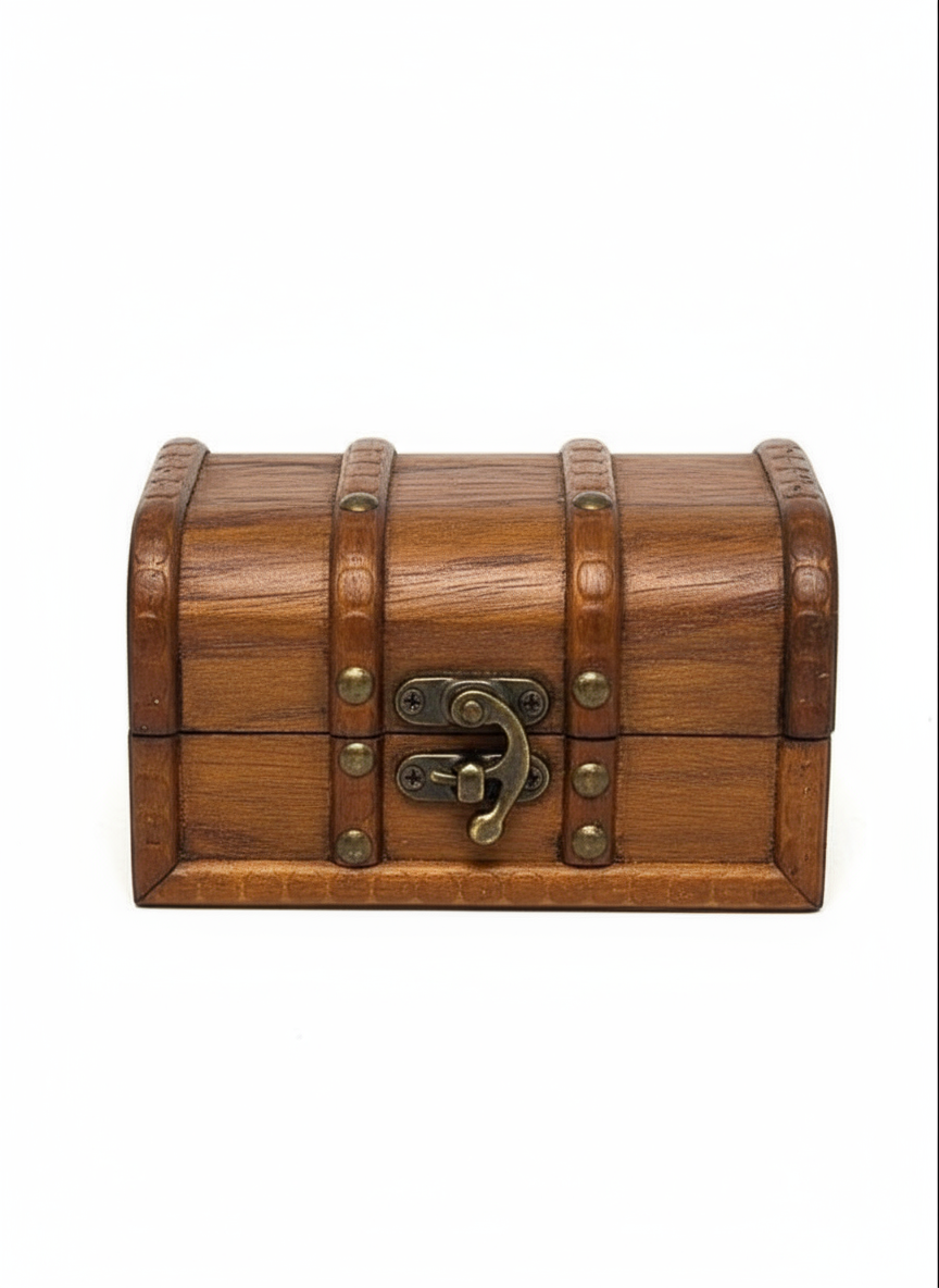 Wooden Chest Storage Box Brown Medium