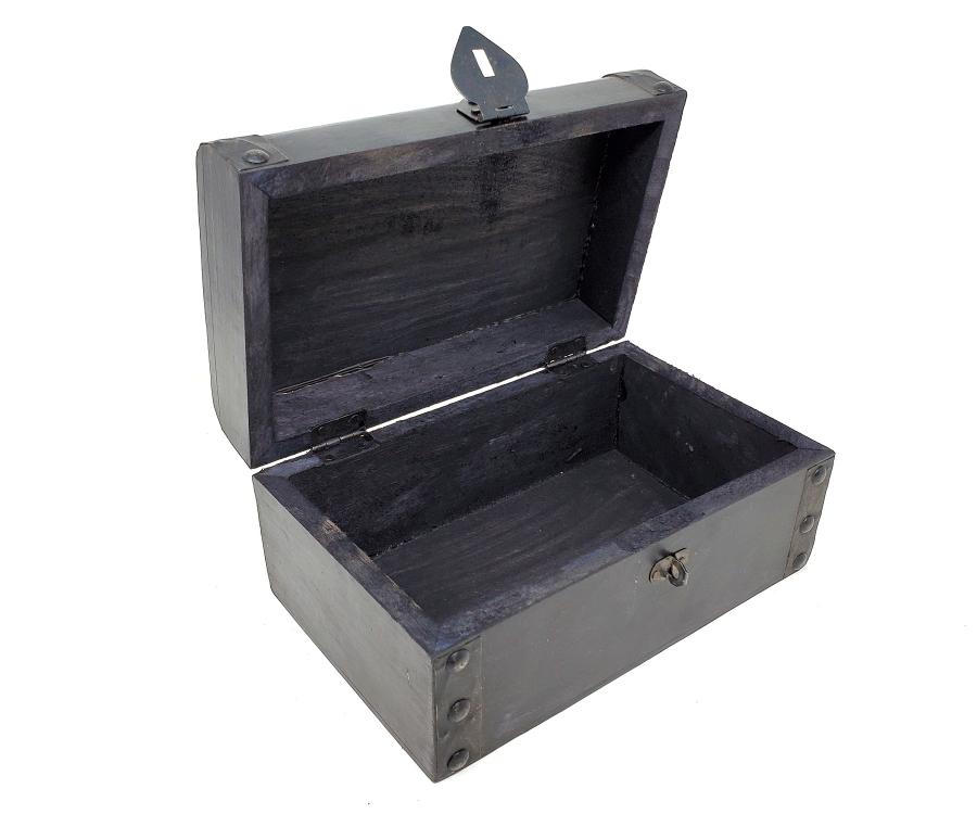 Triple Pentacle Wood Box - Black