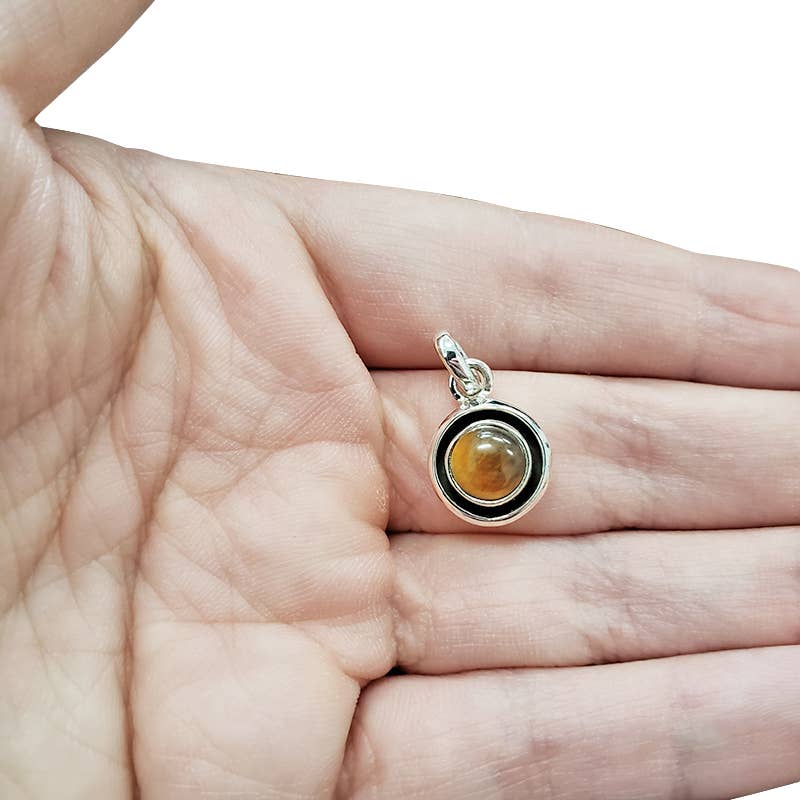 Tiger Eye Silver Pendant