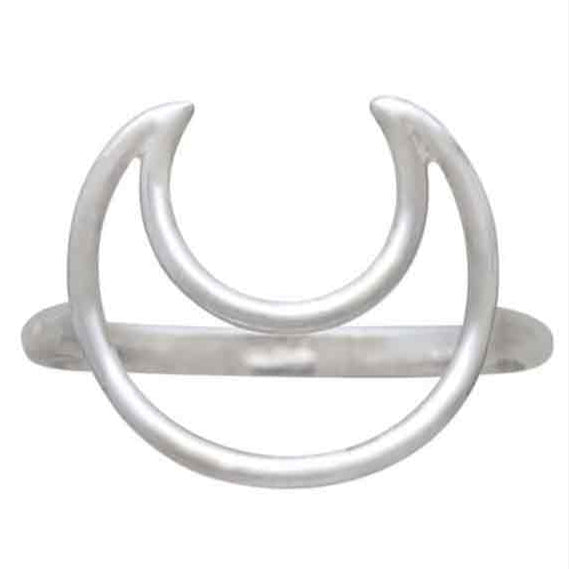Sterling Silver Wire Crescent Moon Ring