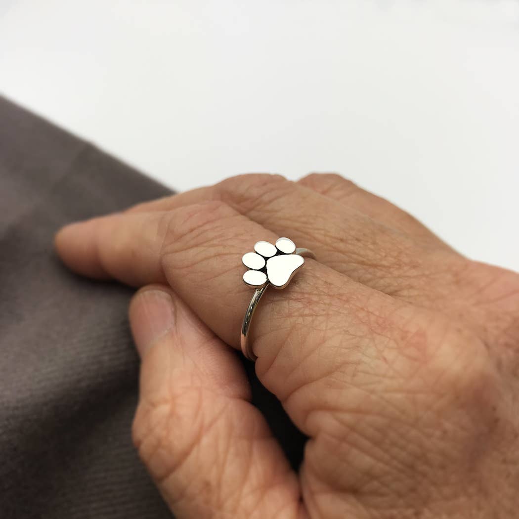 Sterling Silver Paw Print Ring