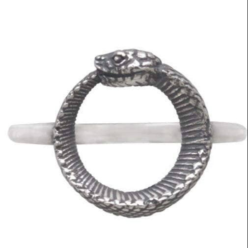 Sterling Silver Ouroboros Ring with Snake on Front