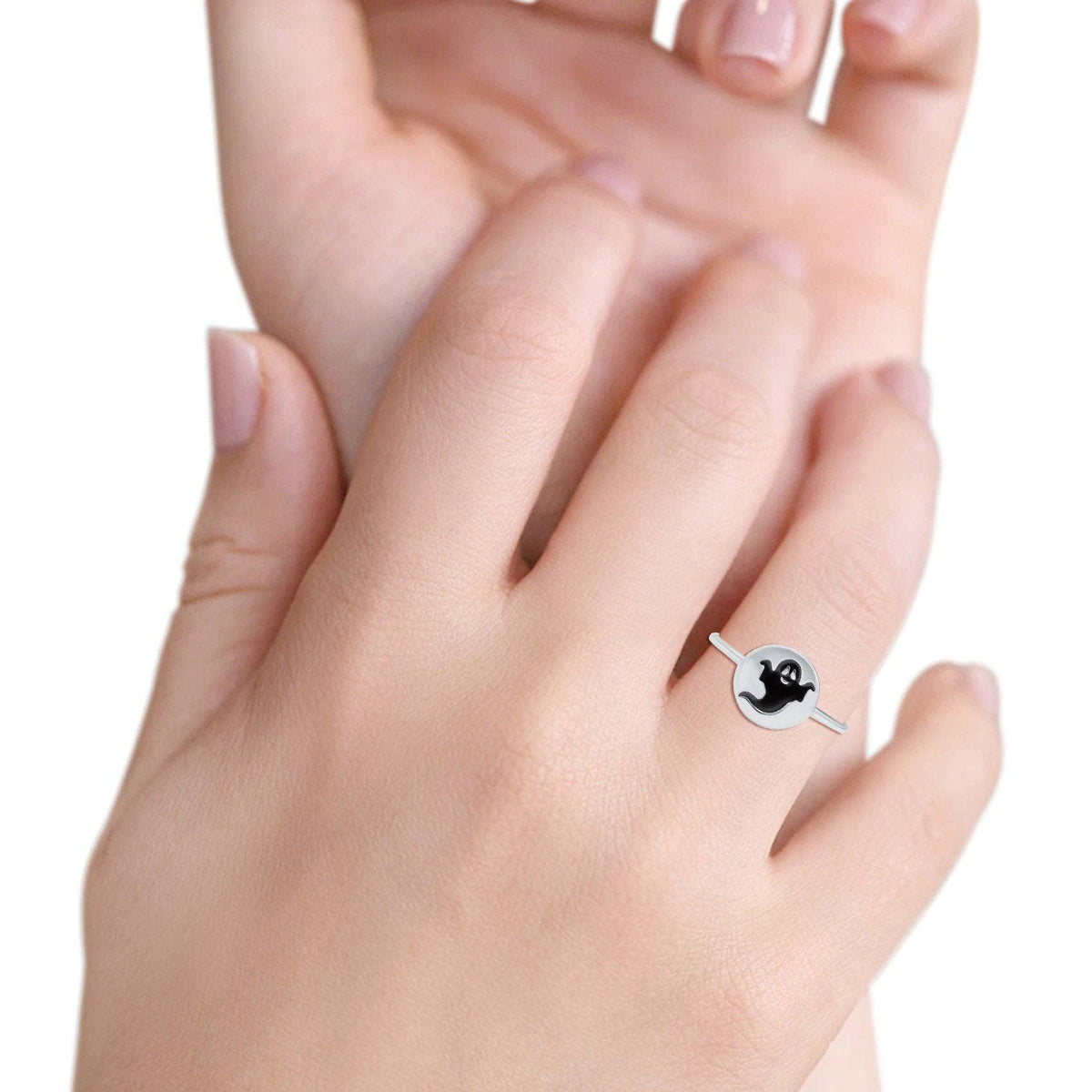 Ghost Oxidized Band Sterling Silver Ring