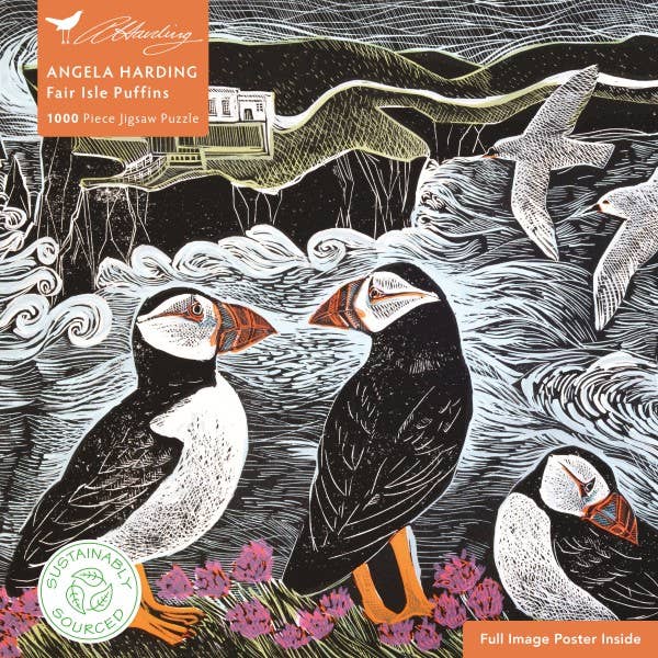 Angela Harding: Fair Isle Puffins 1000 Pc Sustainable Puzzle