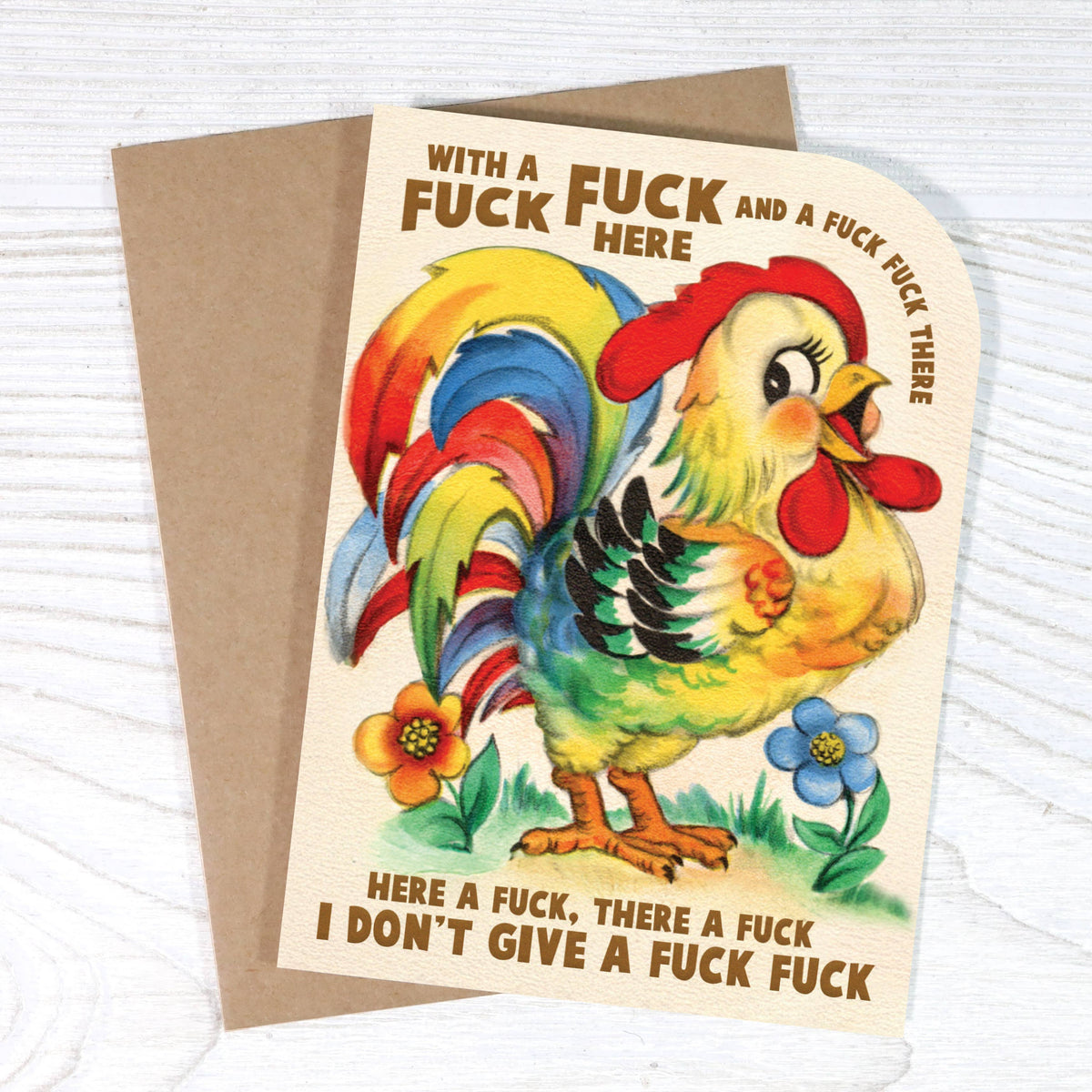 With a Fuck Fuck Here - Funny Old MacDonald Greeting Card