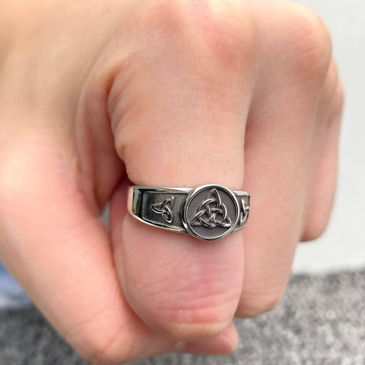 Viking Celtic Trinity Knot Stainless Steel Ring