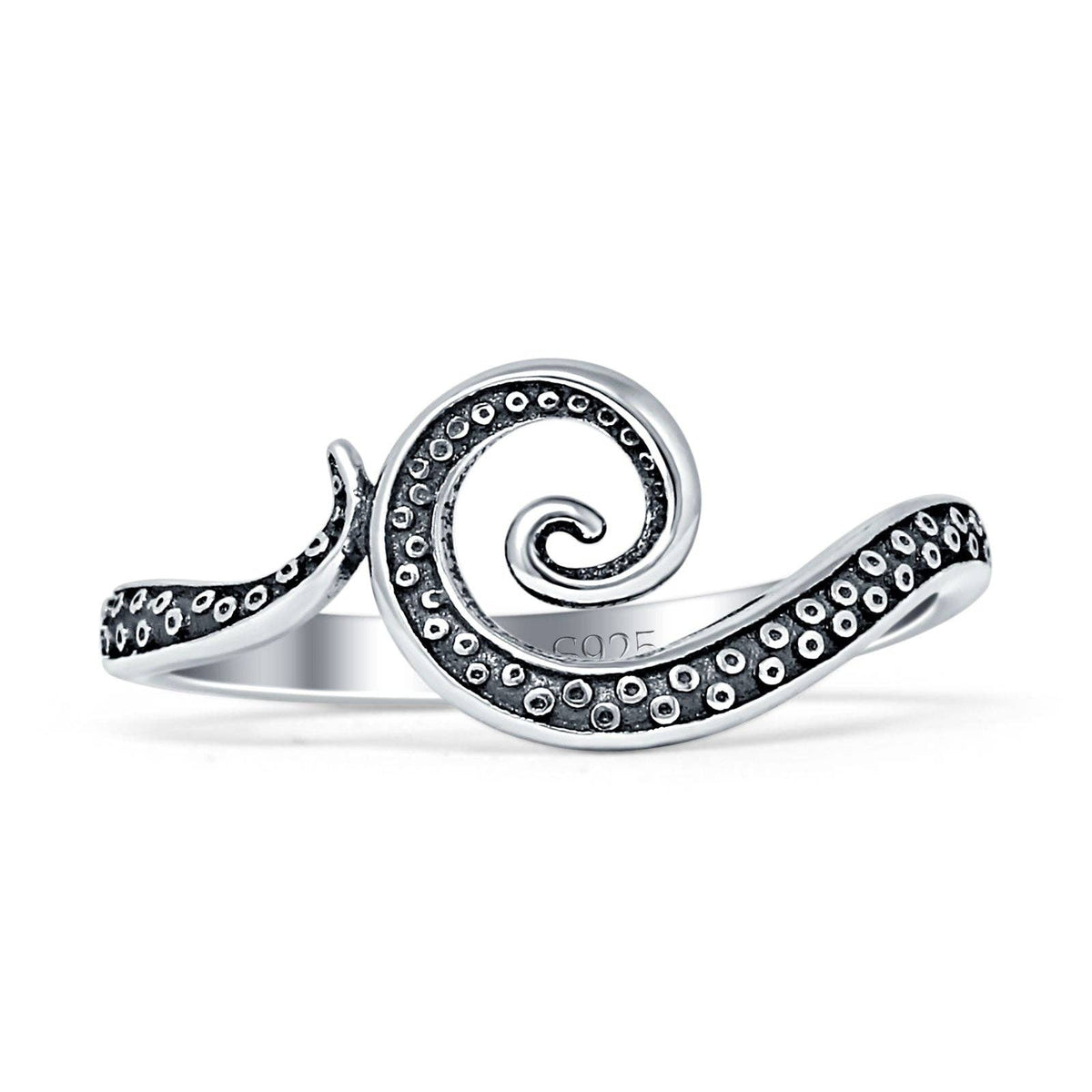 Sterling Silver Tentacle Octopus Ring