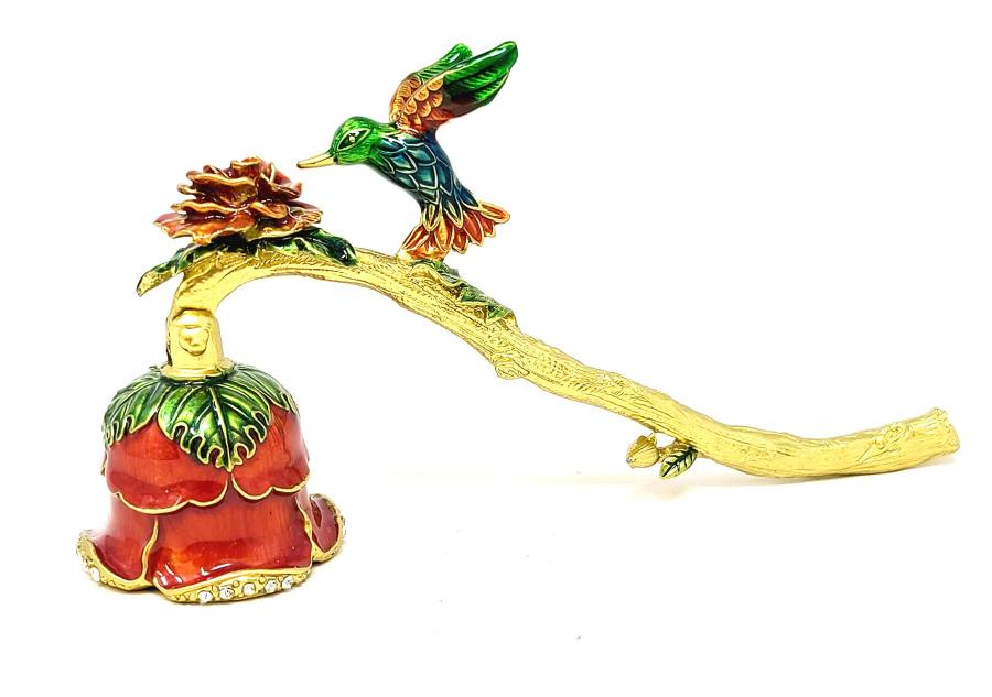 Ornate Brass Candle Snuffer - Hummingbird