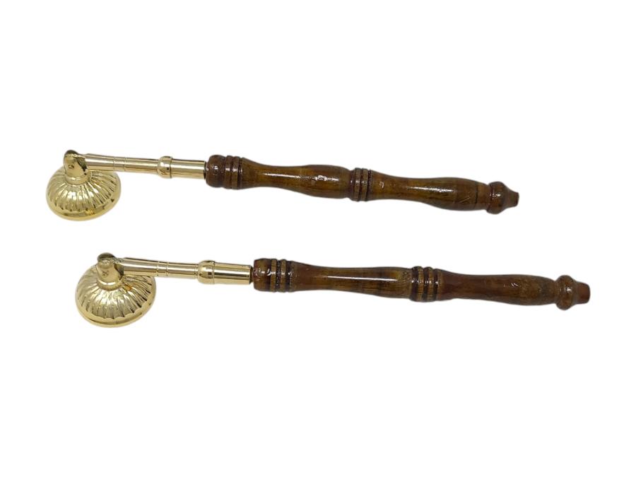 Brass Snuffer with Wooden Handle