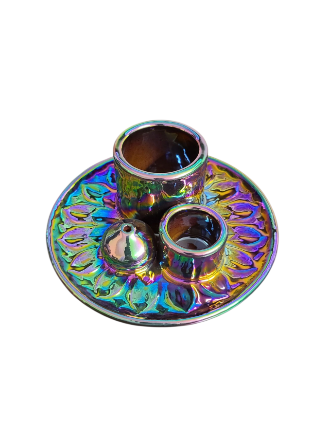 Sage, Incense, Palo Santo Ceramic Burner - Rainbow
