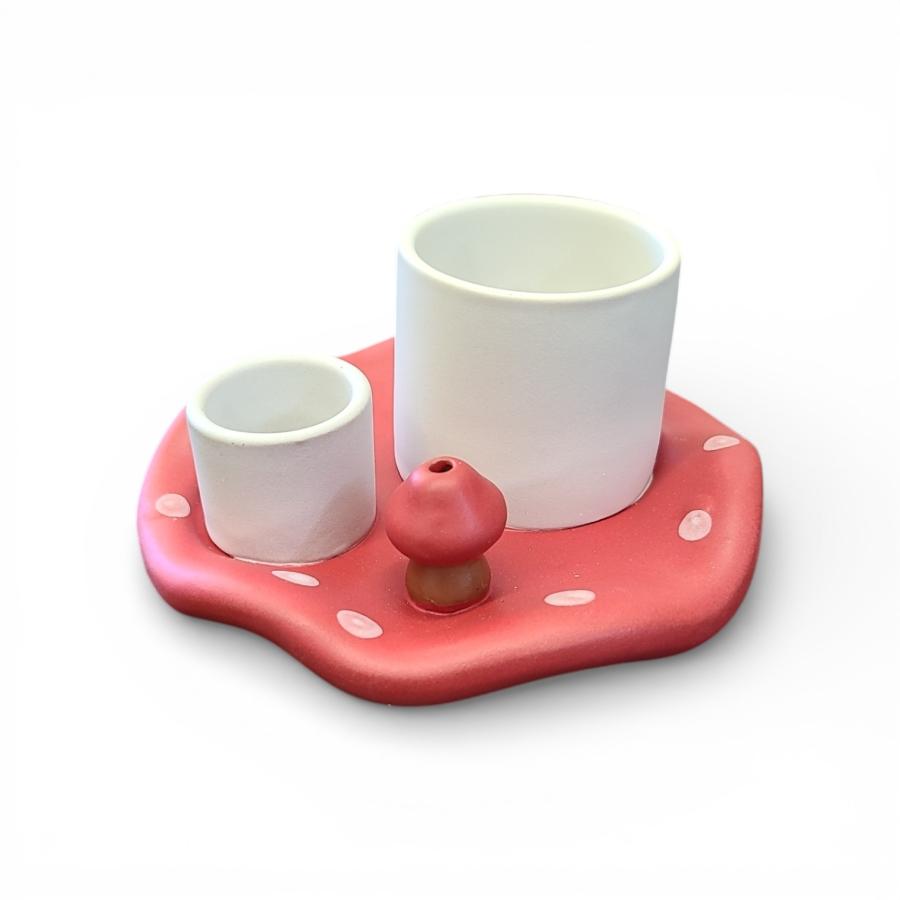 Sage, Incense, Palo Santo Ceramic Burner - Inverted Mushroom