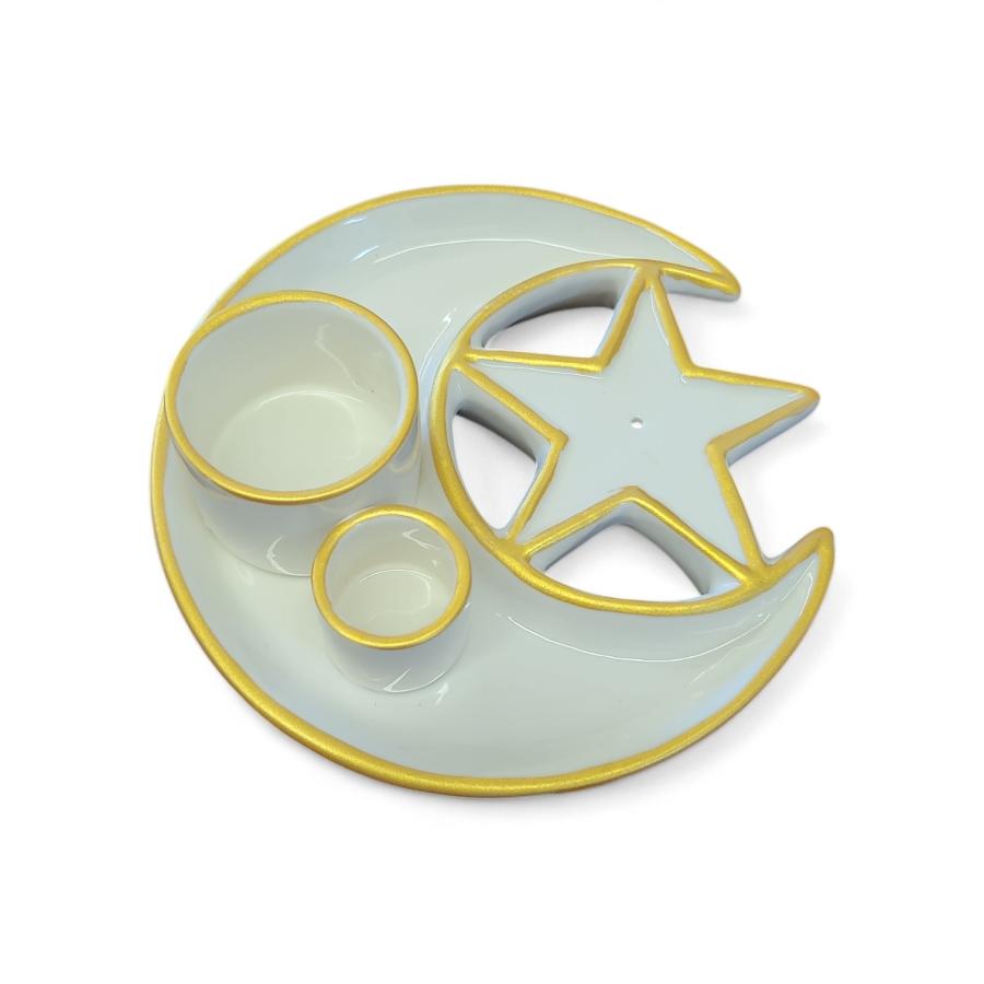Sage, Incense, Palo Santo Ceramic Burner - Moon and Star