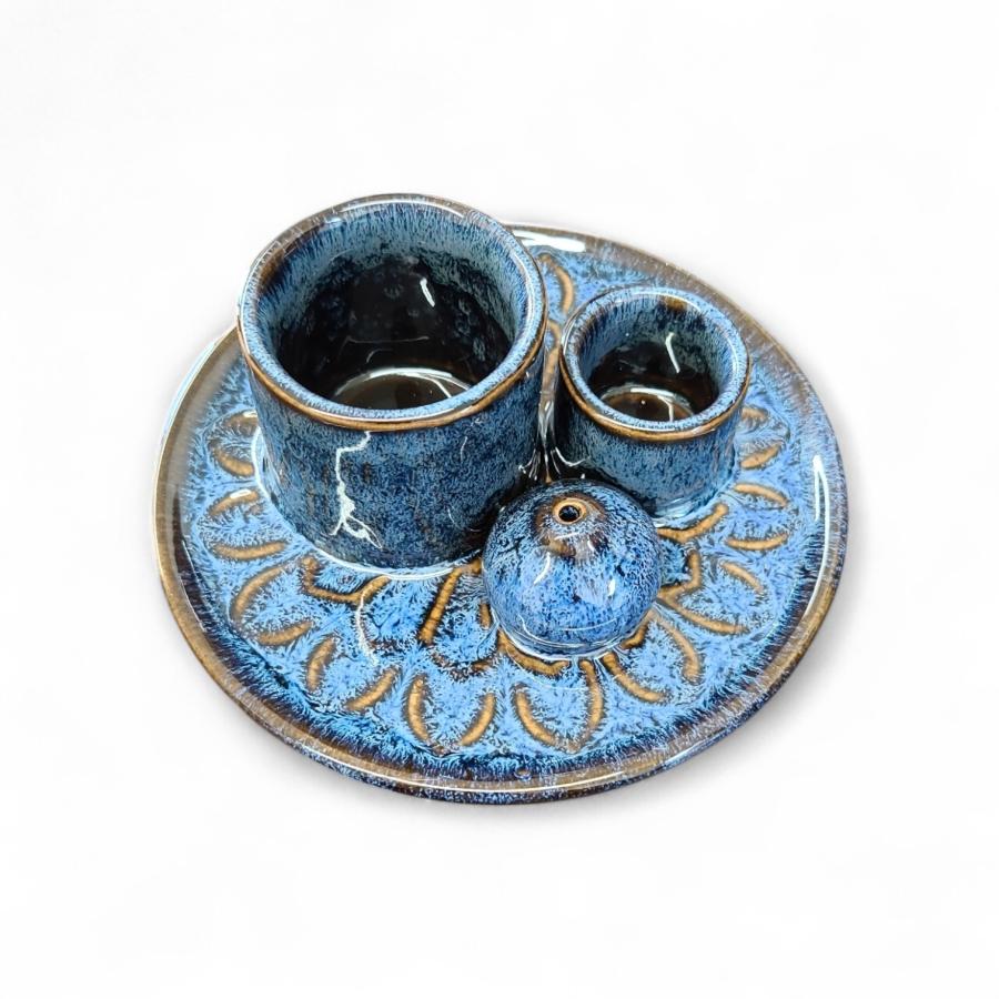 Sage, Incense, Palo Santo Ceramic Burner - Blue Ocean