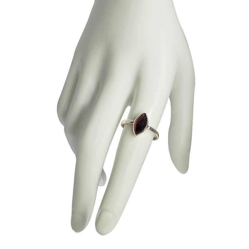 Garnet Sterling Silver Ring