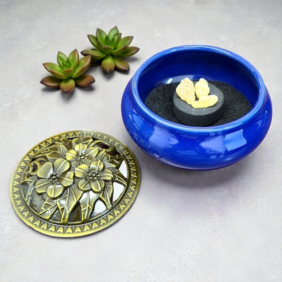 Ceramic Incense Burner Bowl with Lid – 3.75”