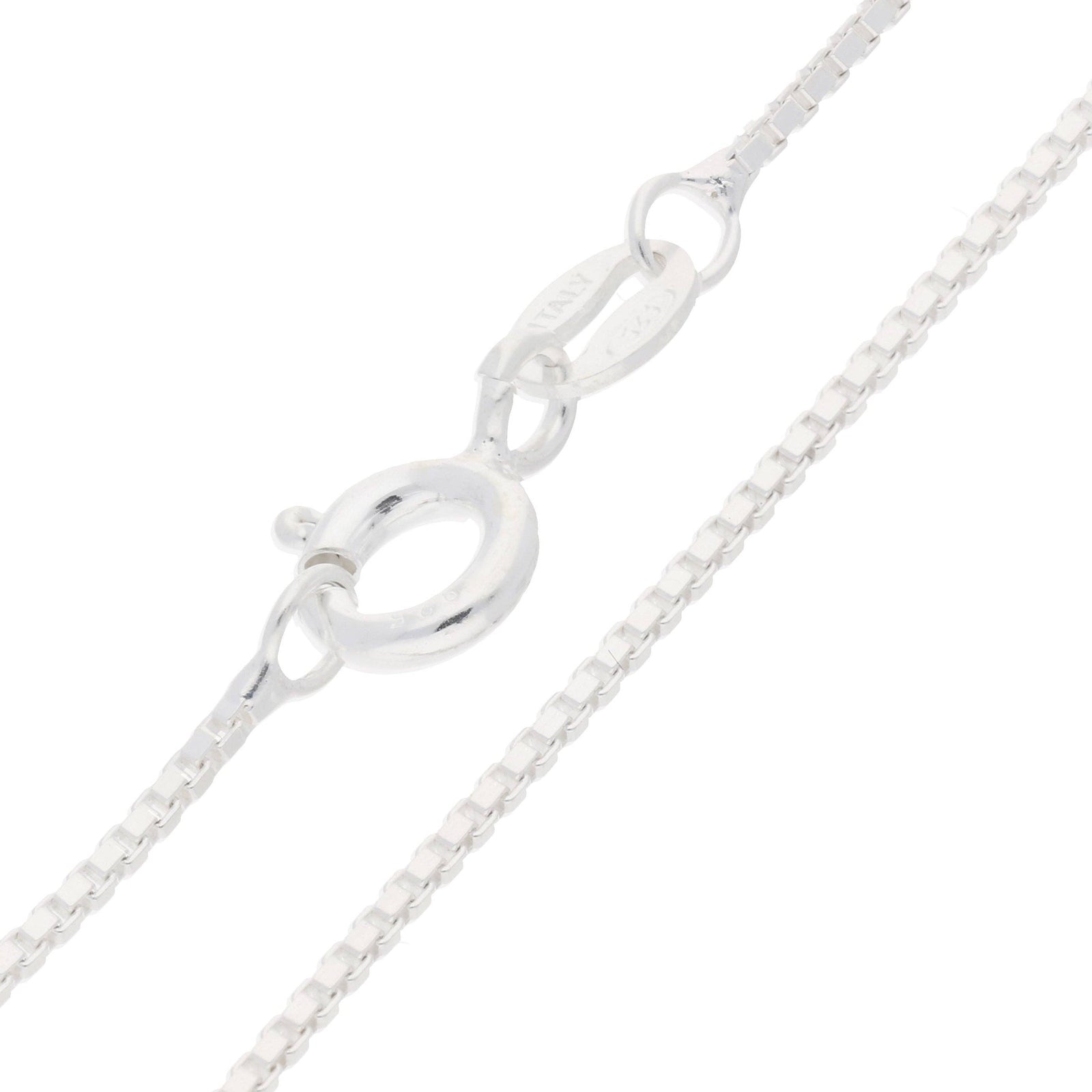 Italian 1mm Sterling Silver Box Link Chain Necklace