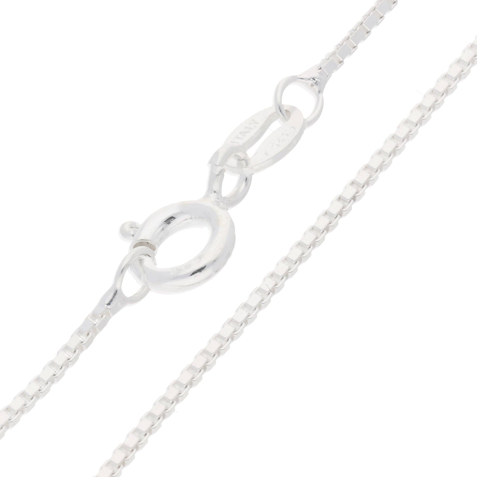 Italian 1mm Sterling Silver Box Link Chain Necklace