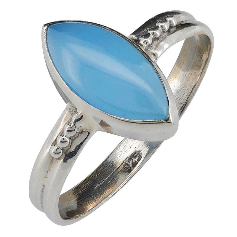 Blue Chalcedony Sterling Silver Ring