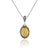 925 Silver Filigree Heart Detailed Citrine Gemstone Woman Pendant