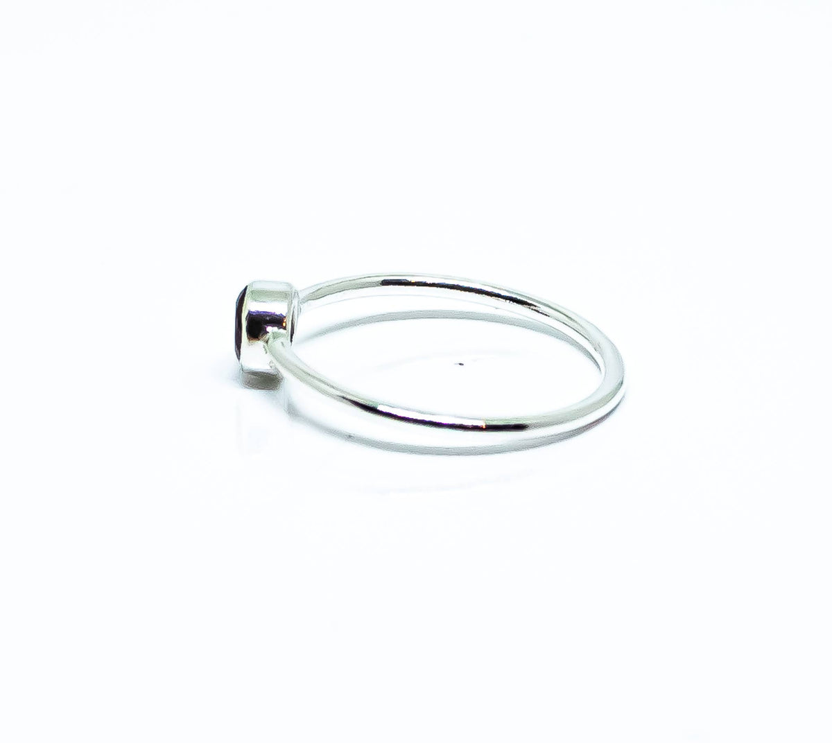 Garnet Ring Sterling Silver 925 Round