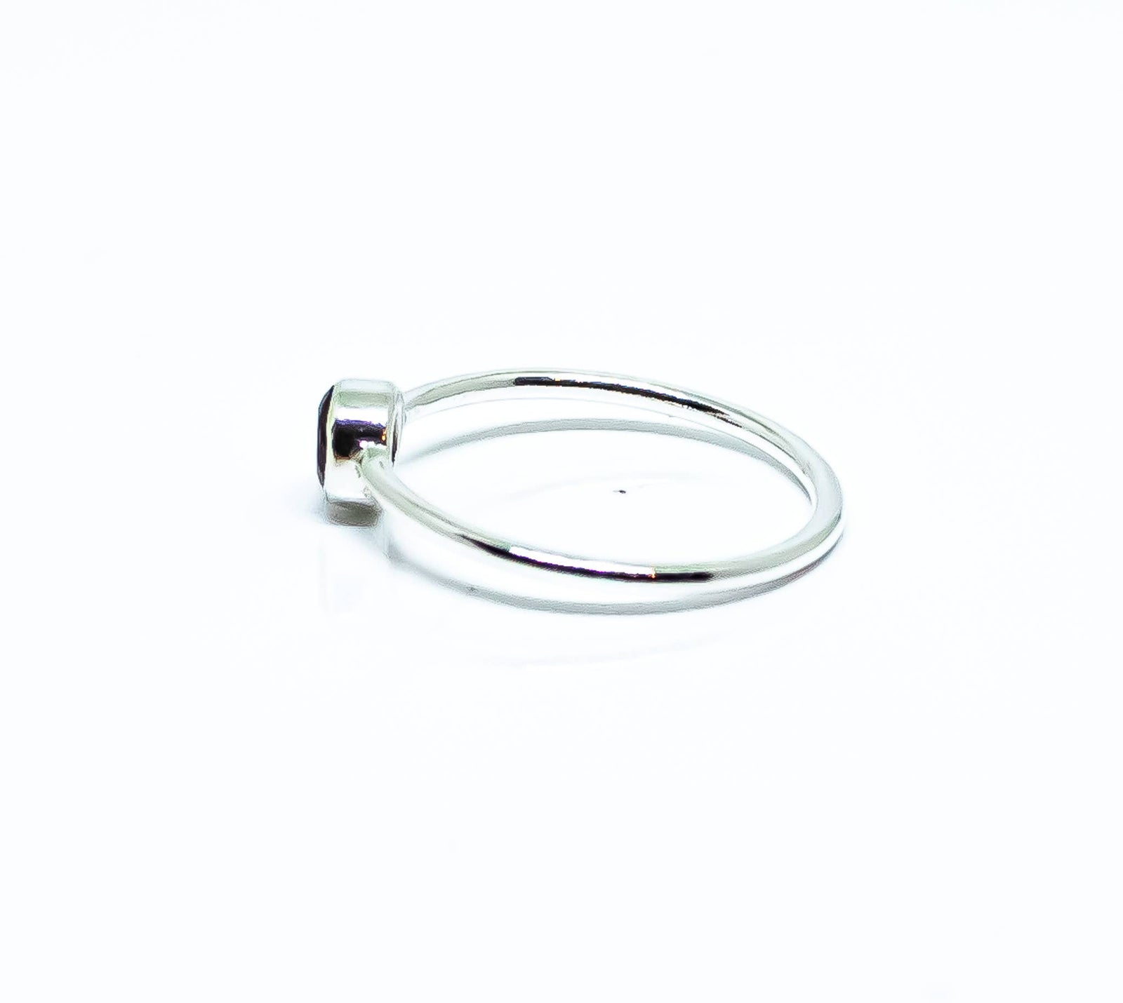 Garnet Ring Sterling Silver 925 Round