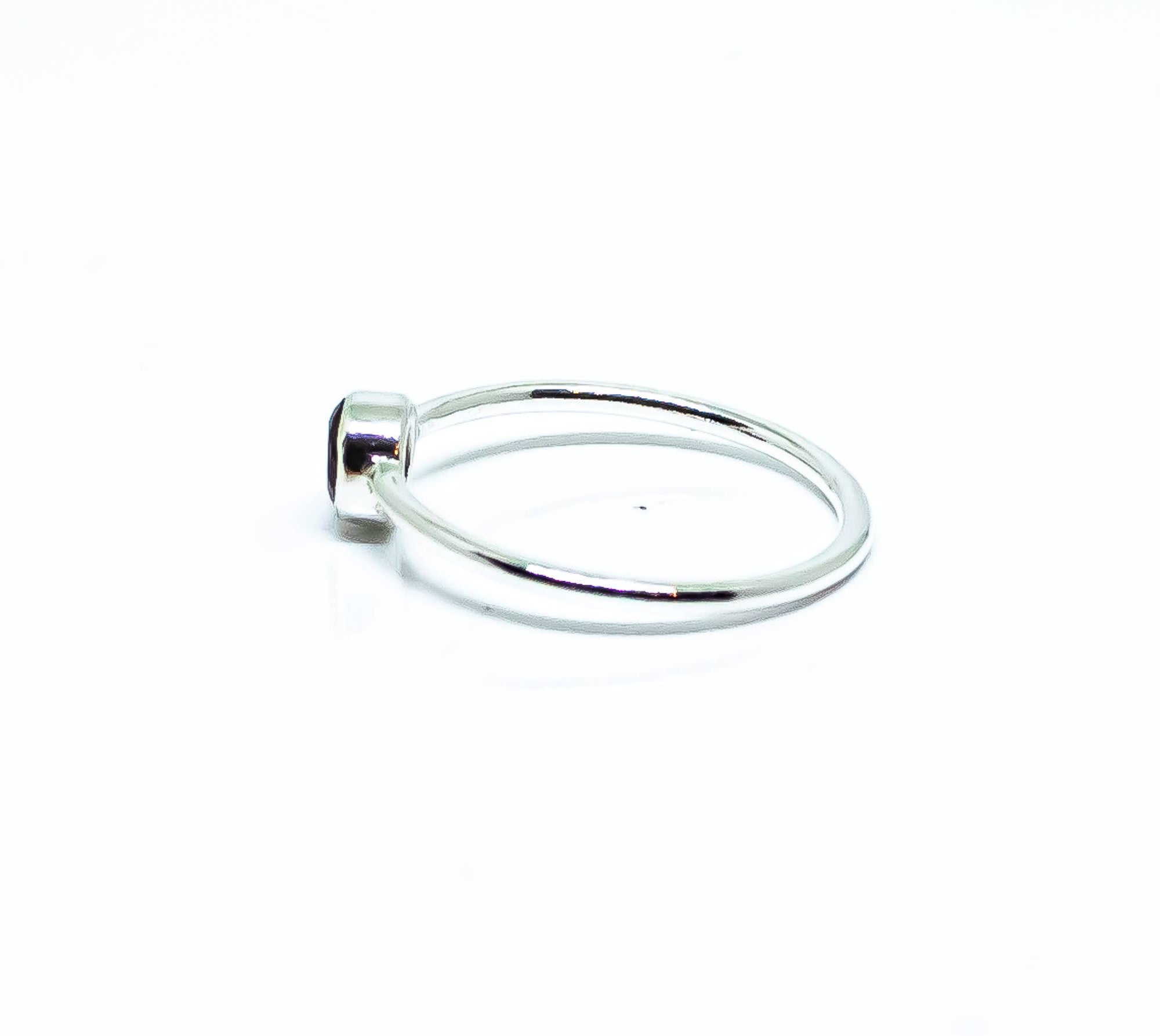Garnet Ring Sterling Silver 925 Round