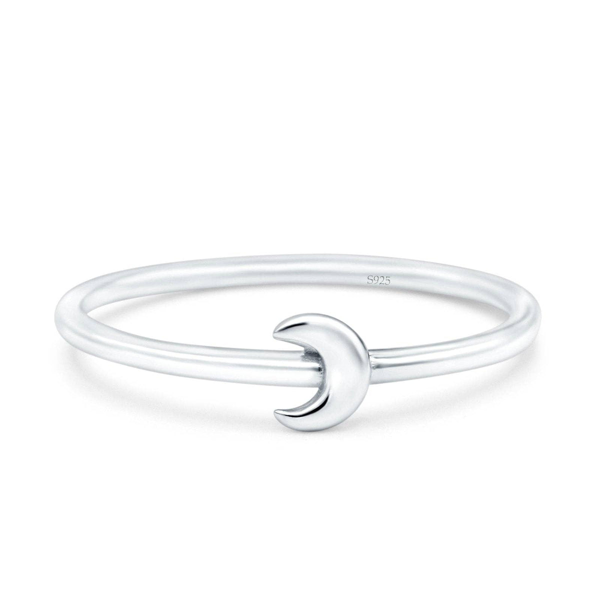 Moon Oxidized Band Ring