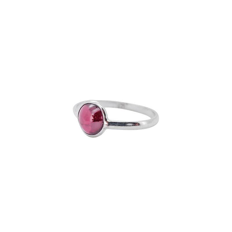 Garnet Sterling Silver Ring