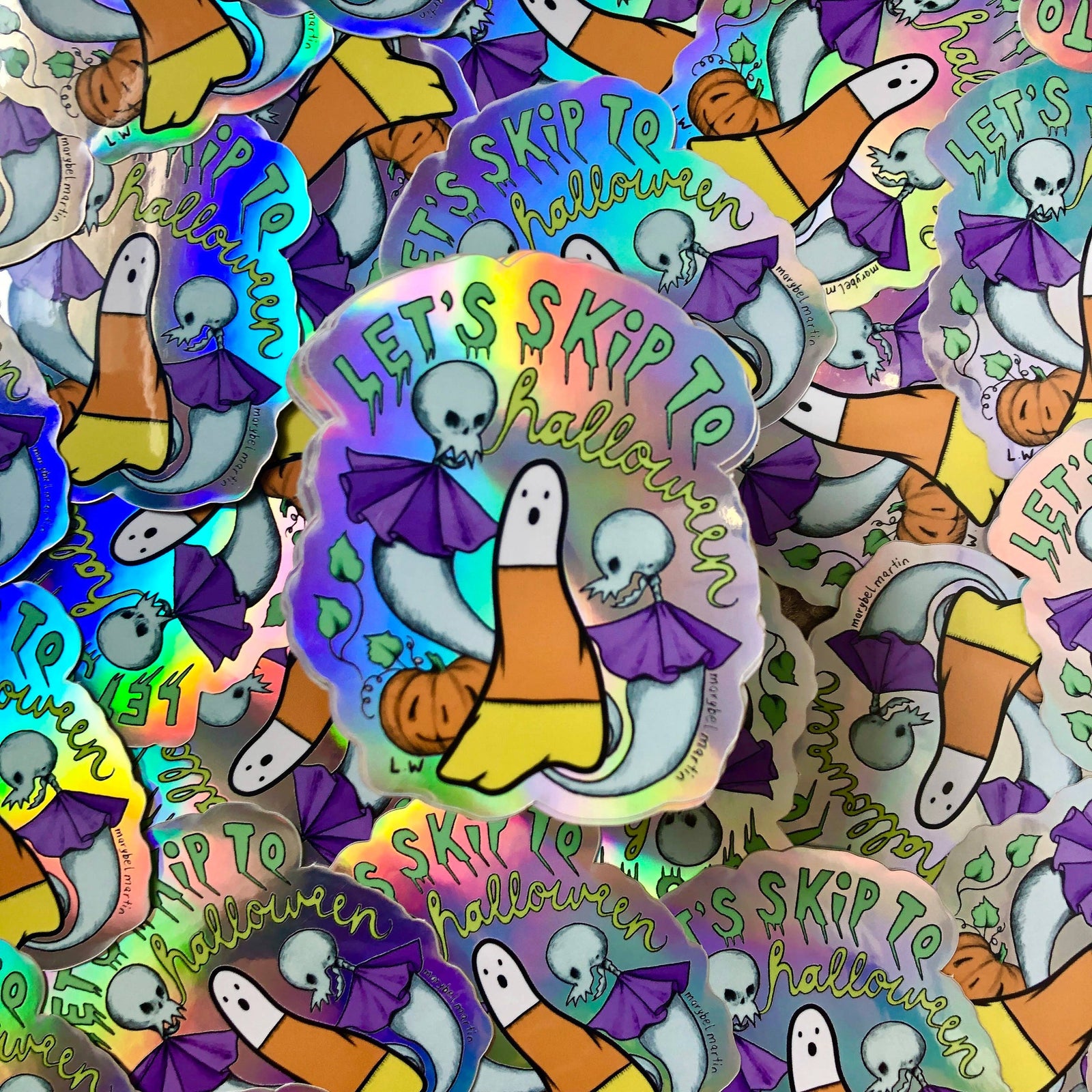 Halloween Holographic Vinyl Sticker by Larry Welsh