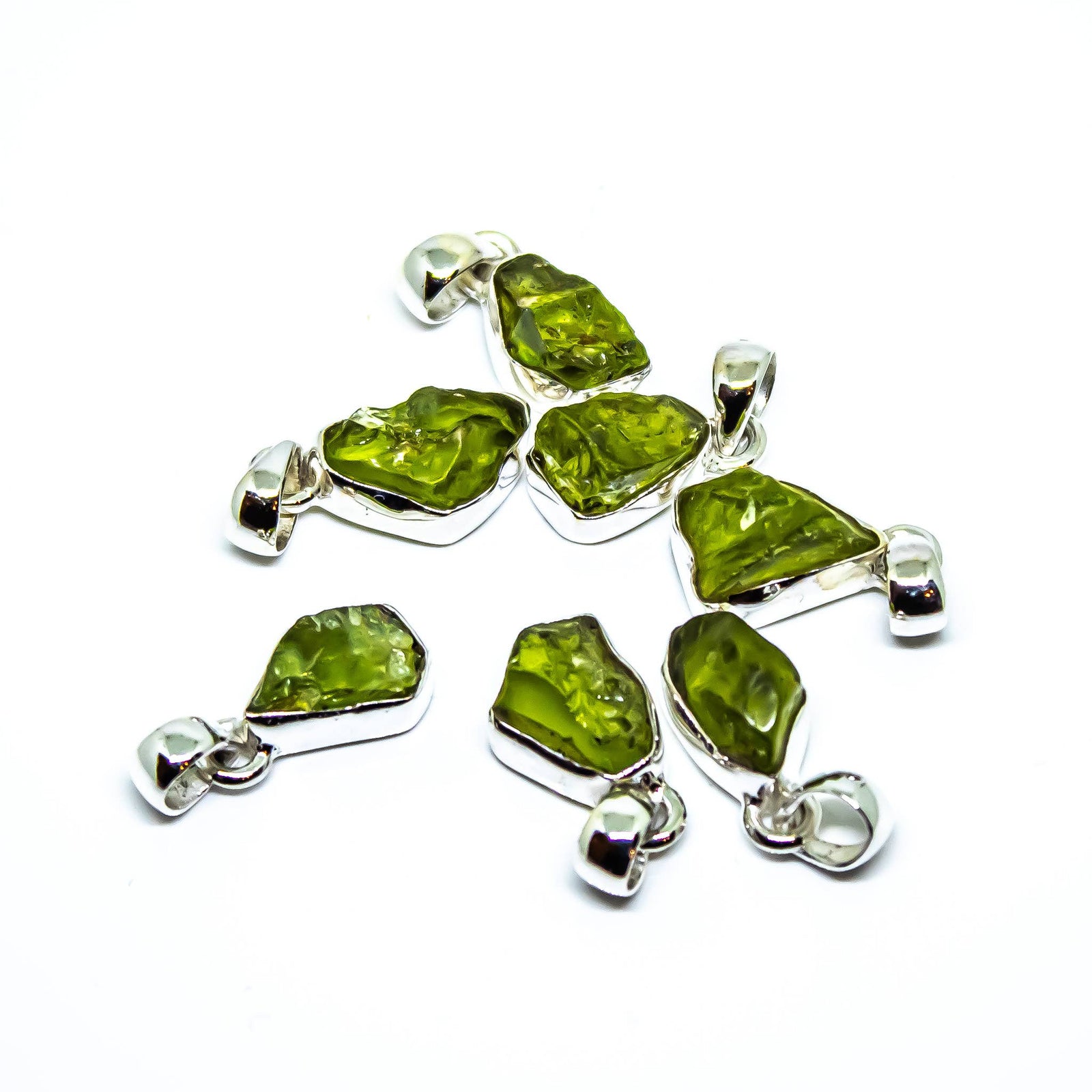Peridot Freeform Sterling Silver Pendant