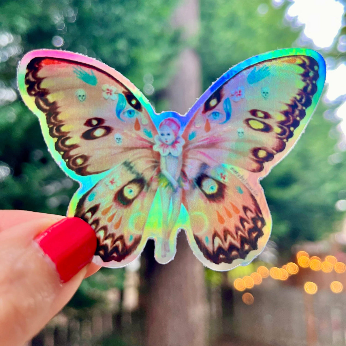 Magical Butterfly - Vinyl Holographic Sticker By Marybel Martin