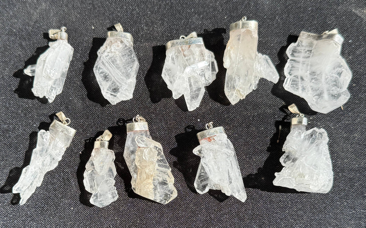 Faden Quartz Pendant with Sterling Silver Cap