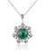 Sterling Silver Filigree Malachite Pendant w/ 20" chain