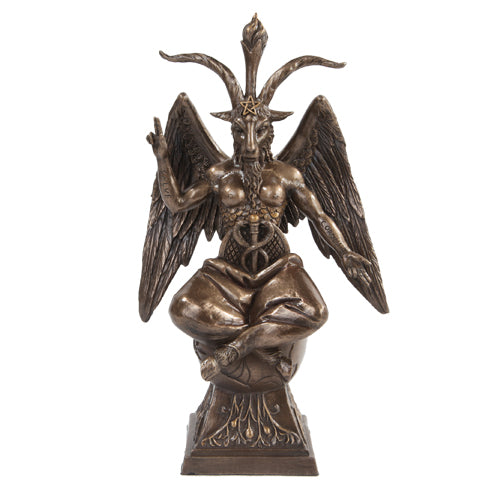 Bronze Baphomet Sitting on the World Statue  C/8