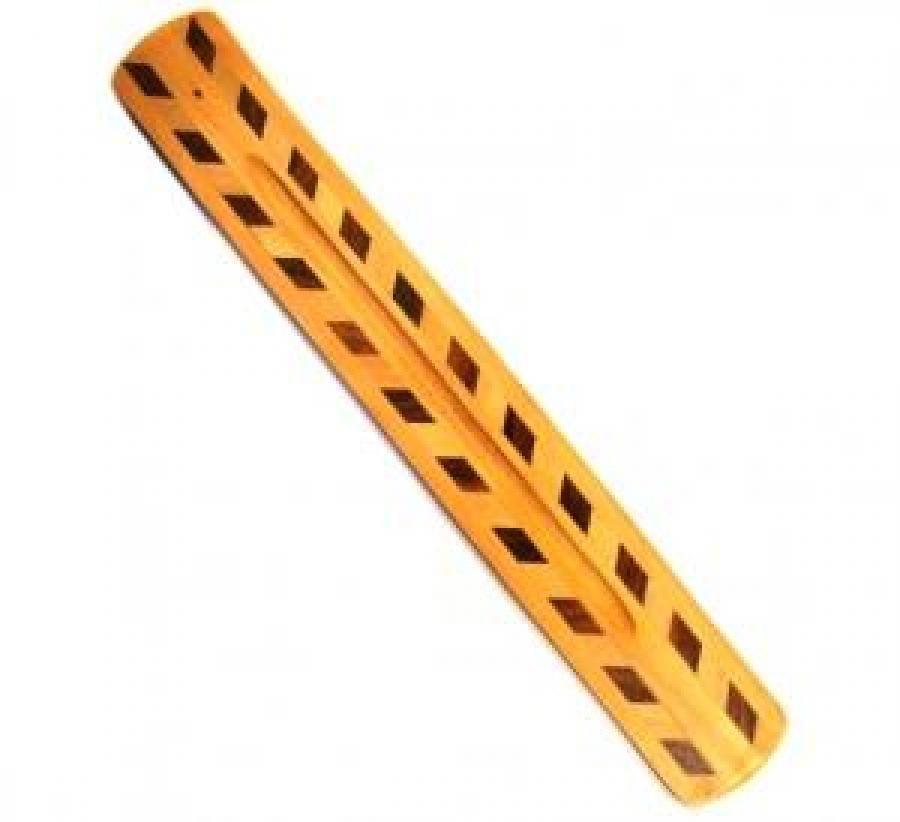 Chevron Wood Canoe Incense Burner