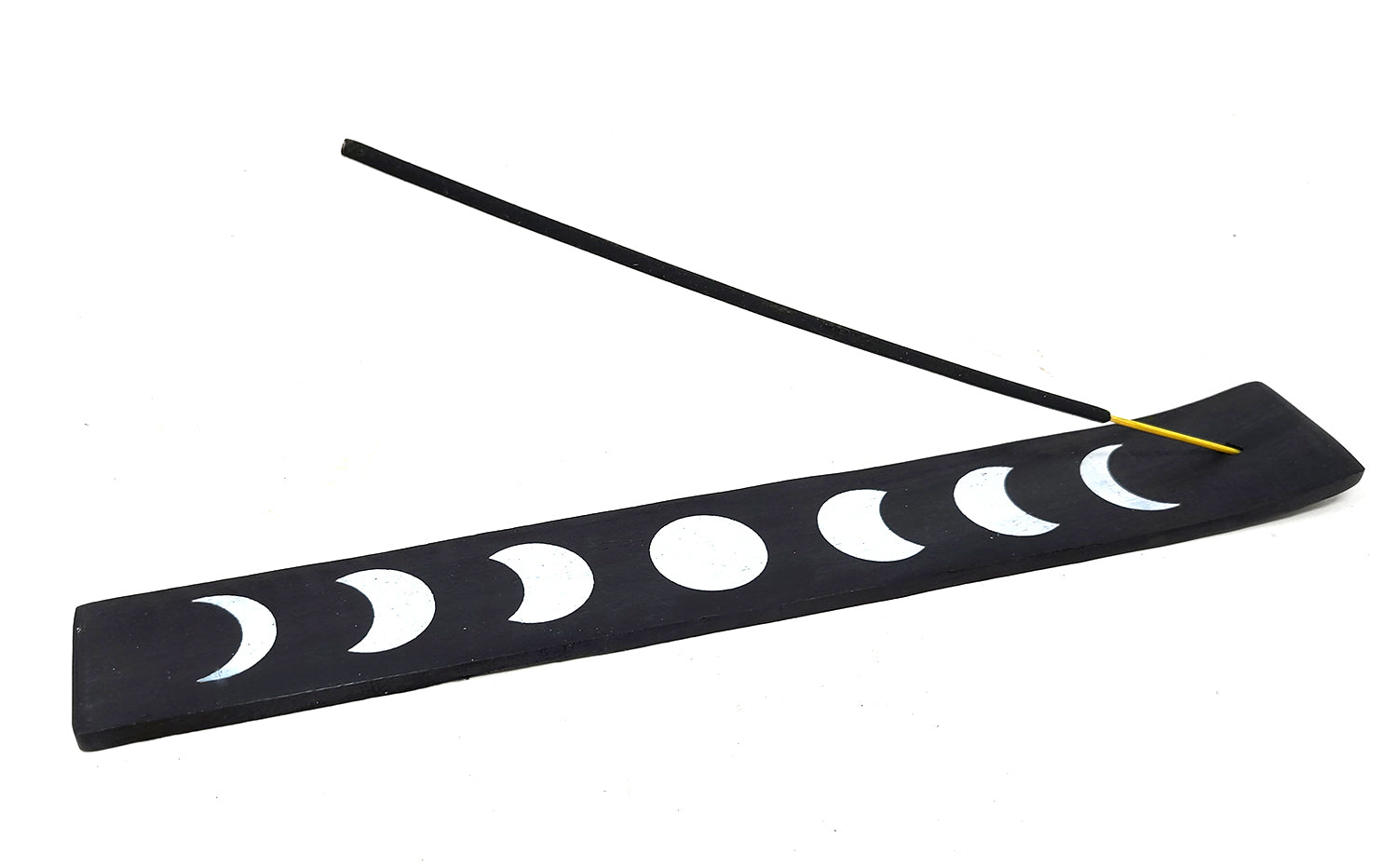 Moon Phases Wood Canoe Incense Burner
