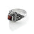 Sterling Silver Square Gemstone Poison Box Locket Ring