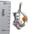 Cat On The Moon Cognac Amber Silver Pendant