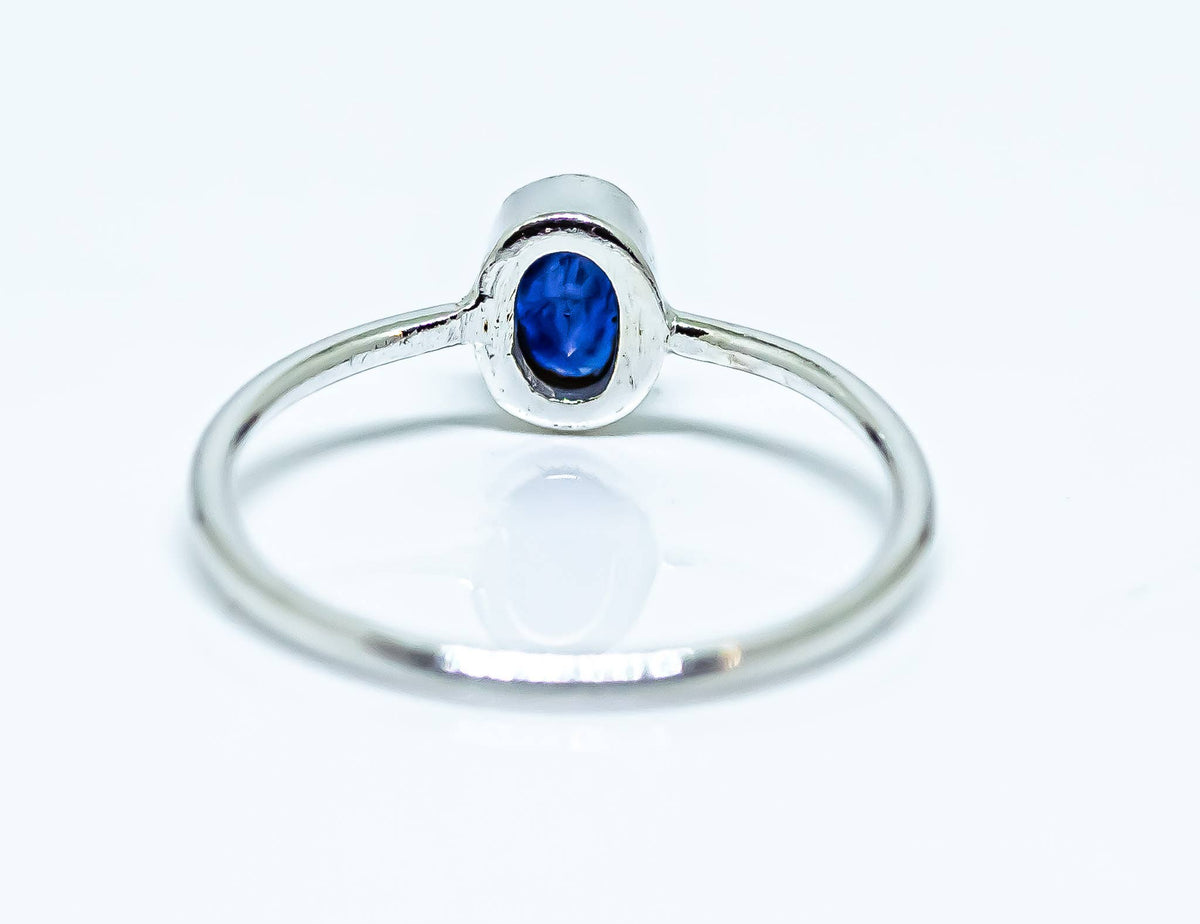 Blue Sapphire Ring Sterling Silver