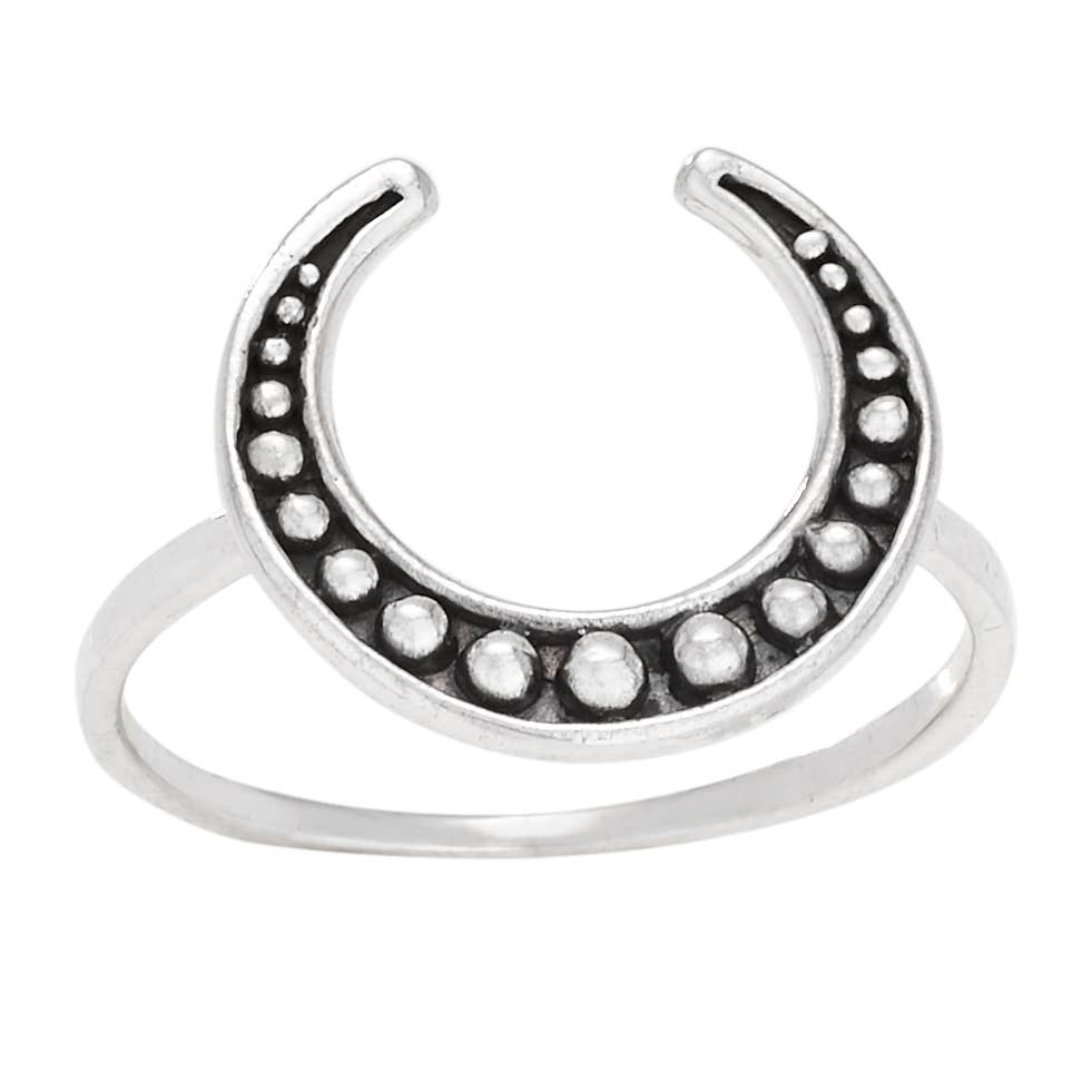 Sickle Moon Sterling Silver Ring