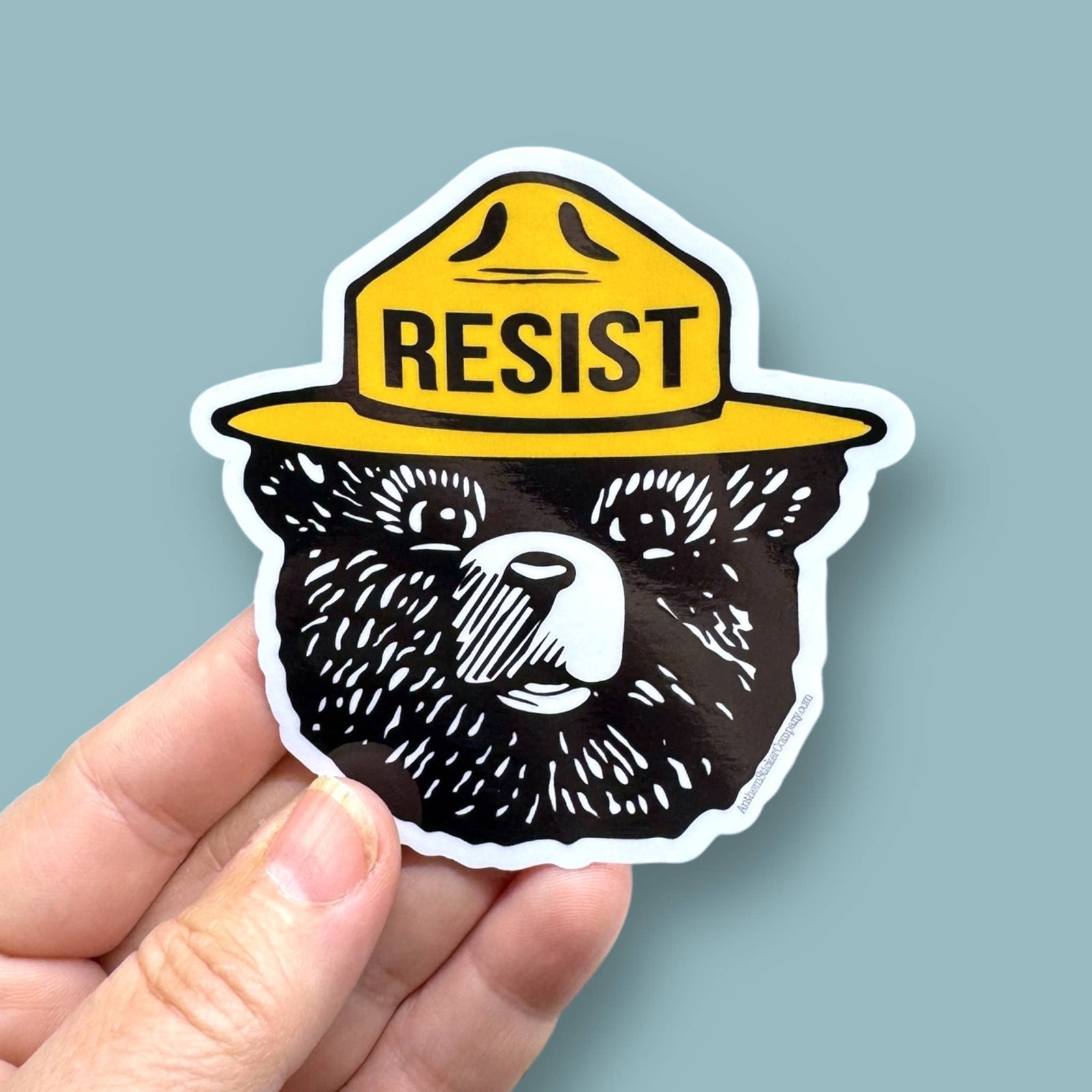 Smokey says resist bear vinyl sticker