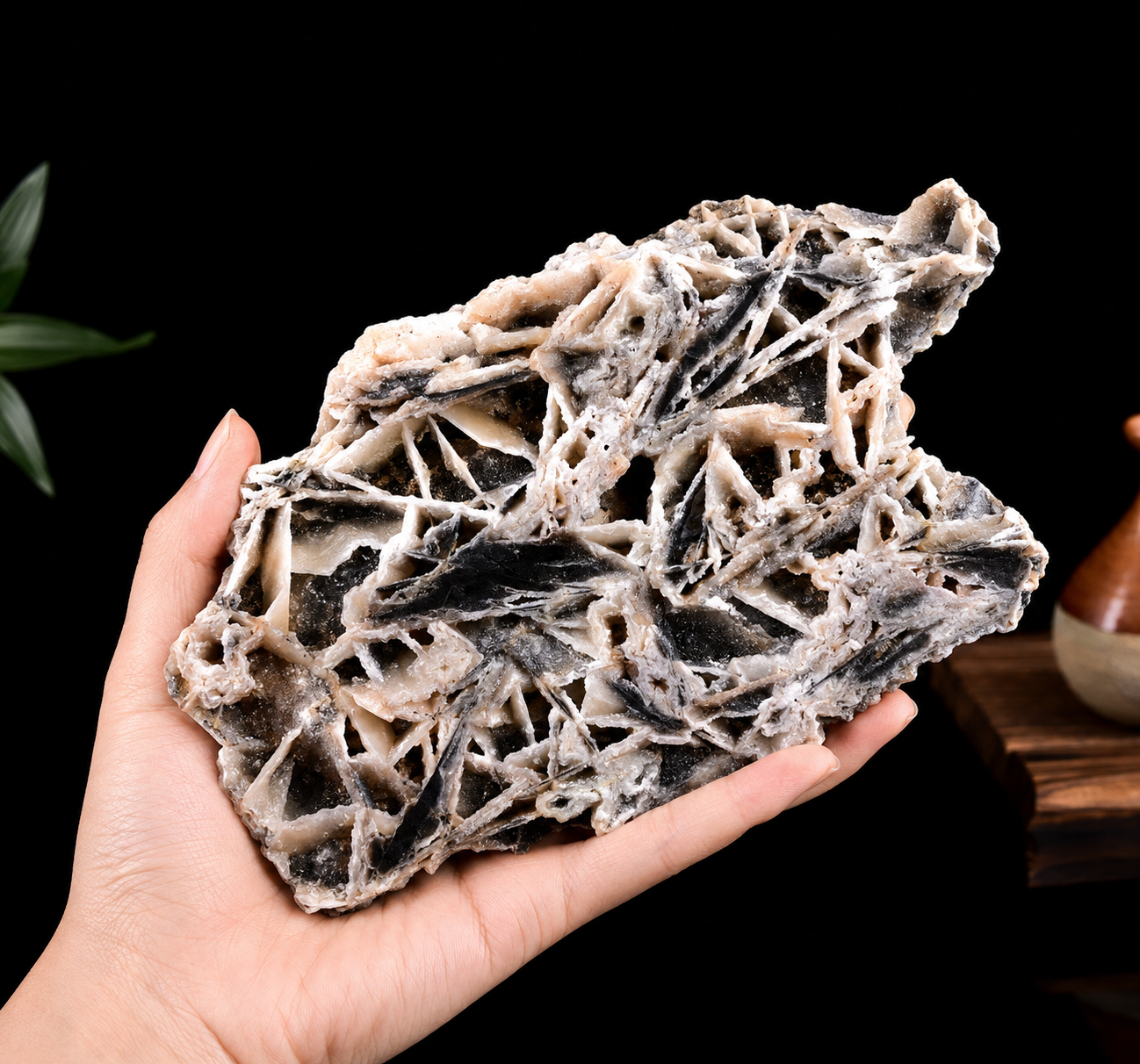 Natural Sphalerite Slice on Wooden Stand 15-20CM