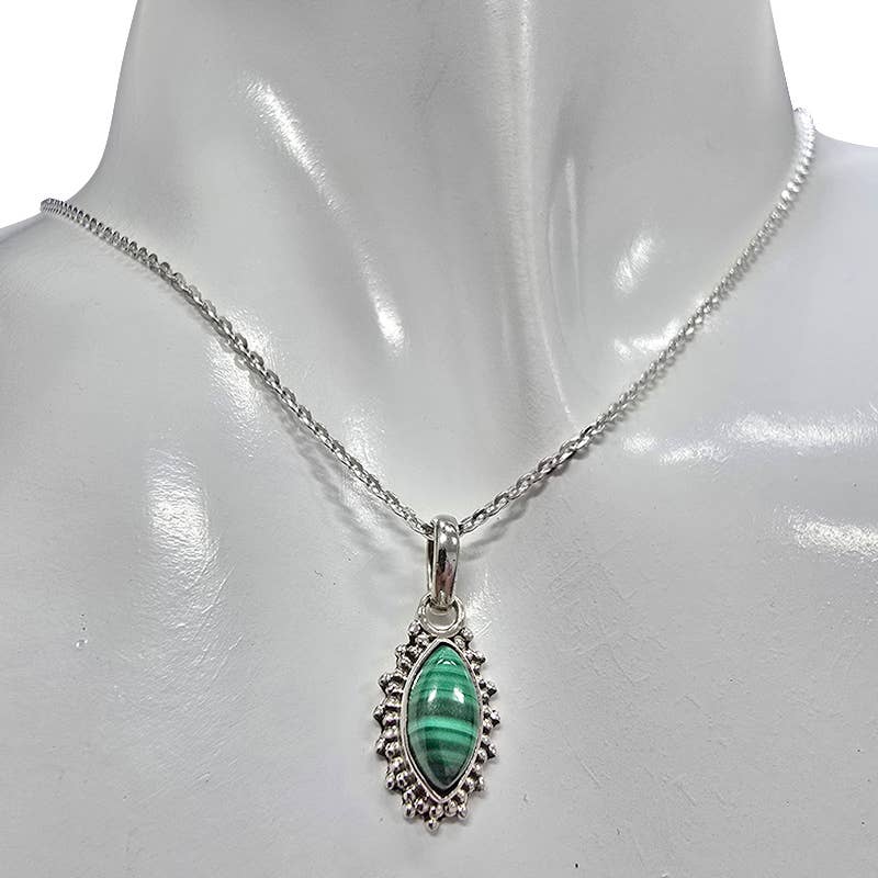 Malachite Sterling Silver Pendant