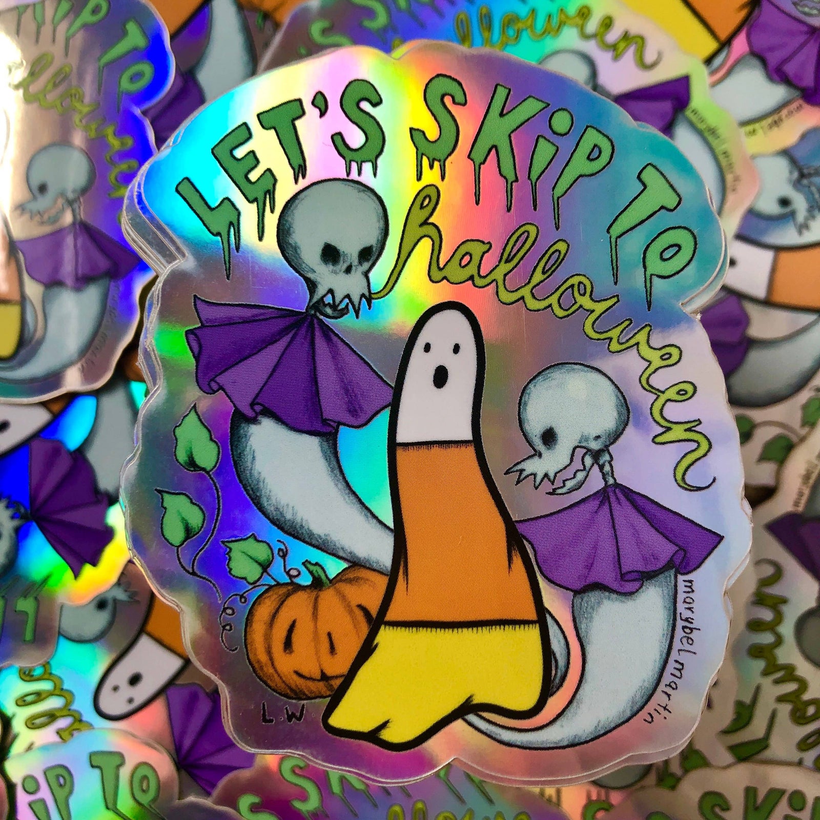 Halloween Holographic Vinyl Sticker by Larry Welsh
