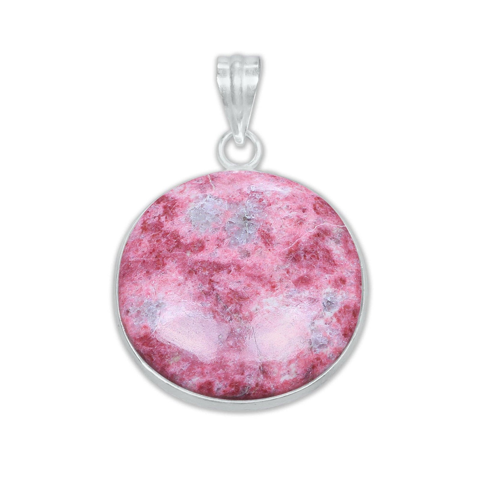 Thulite Silver-Plated Pendant