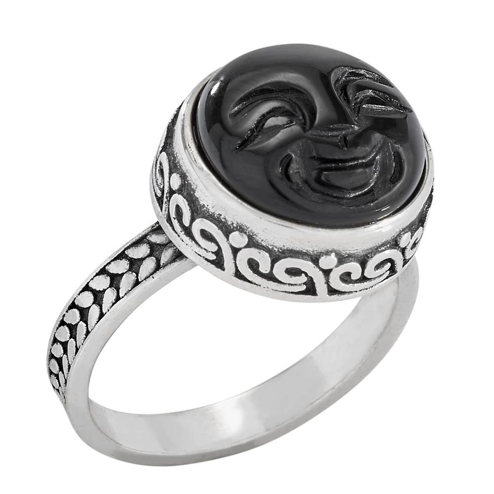 Dark Side Of The Moon Onyx and Sterling Silver Ring
