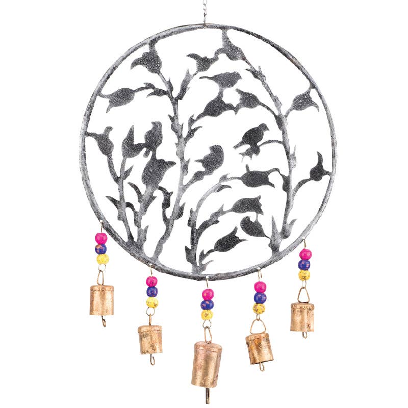Recycled Metal Circular Tulip Stems With Bird