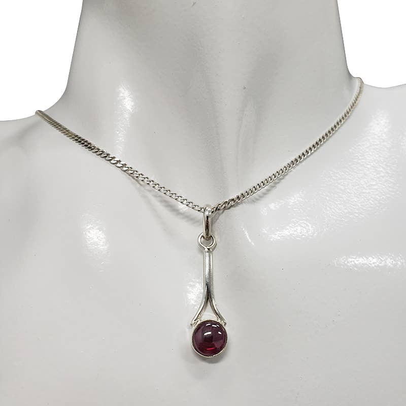 Garnet Sterling Silver Pendant
